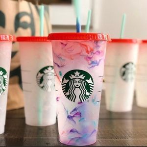 Starbucks color changing marble cup personalized